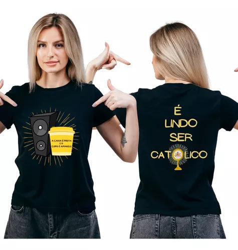 Camiseta Caixa Preta Copo Amarelo Frei Gilson Unissex