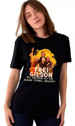 Camiseta Frei Gilson Estampa Católica Unissex